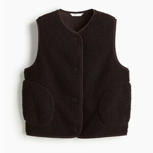 Teddy Fleece Vest - Chocolate Brown
